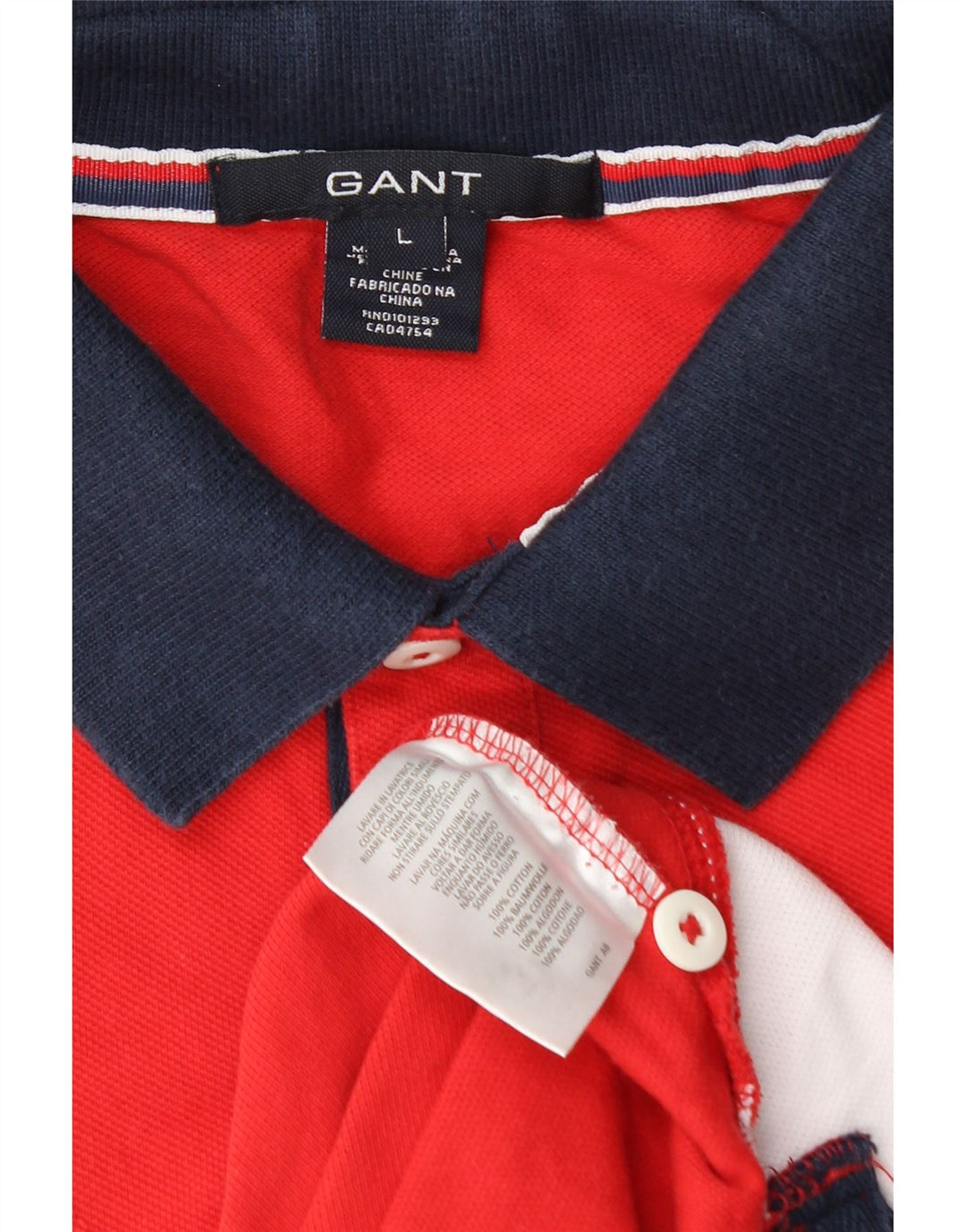 Gant Polo Homme Large Rouge Colourblock Cotton