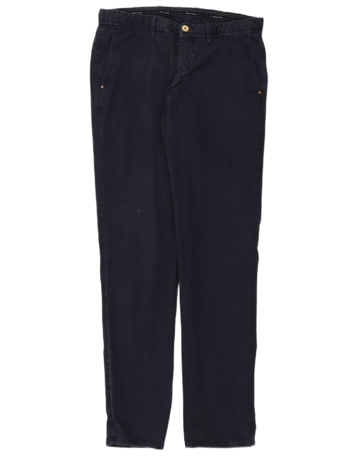 MASSIMO DUTTI Pantalon Chino Coupe Slim Homme EU 42 Large W32 L34 Bleu Marine