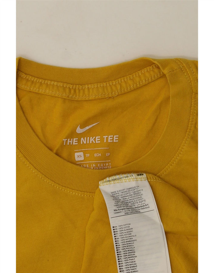 NIKE T-shirt graphique pour homme XS Jaune Coton