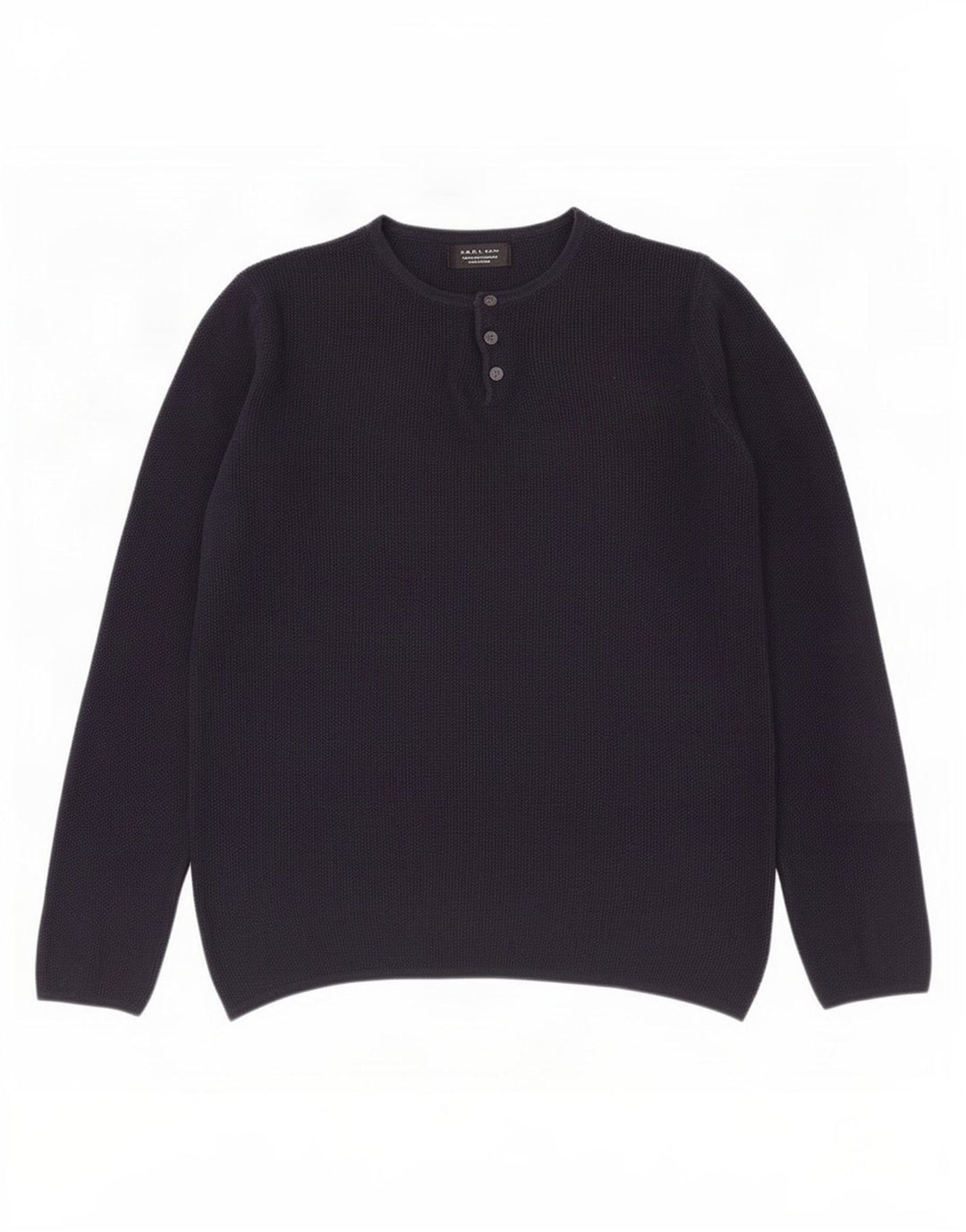 Zara Homme Pull Col Boutonné Petit Bleu Marine Acrylique