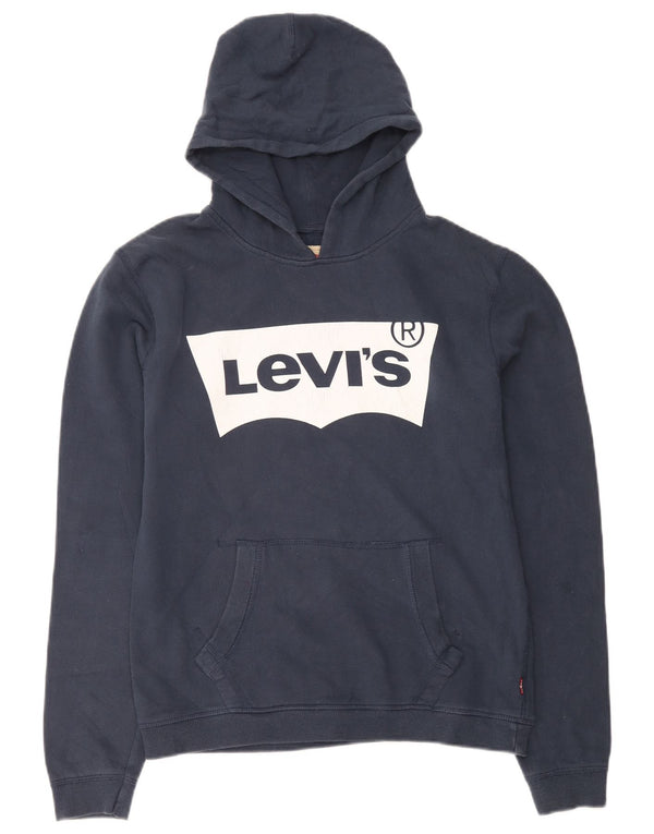 Levi's Pull à capuche graphique pour garçon 15-16 ans Bleu marine colour block