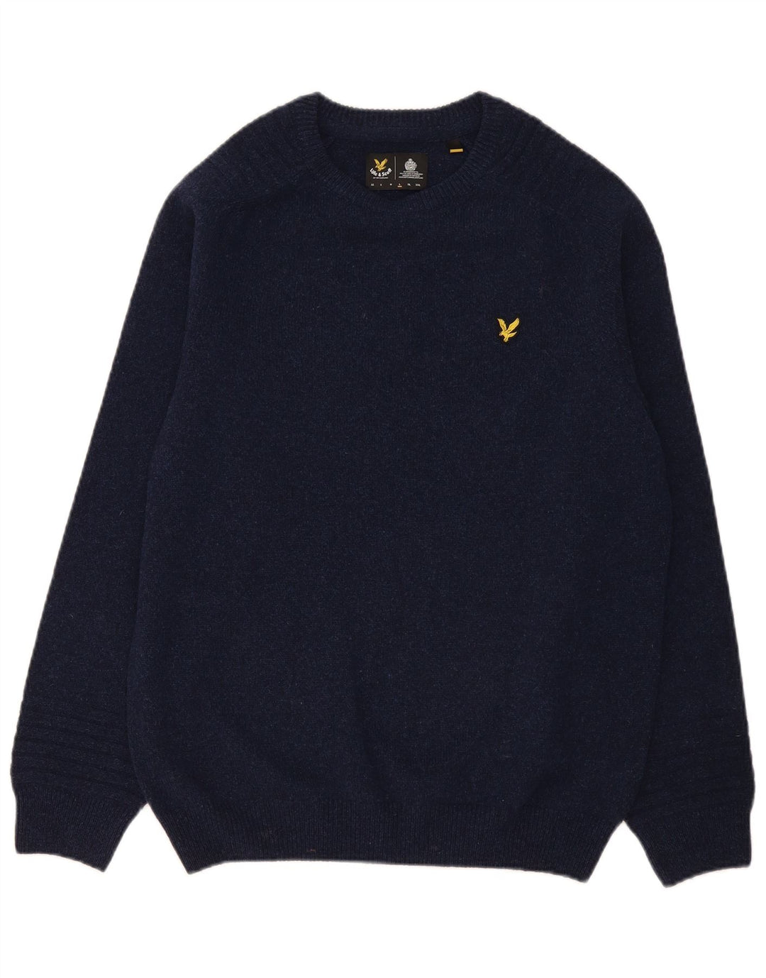 Lyle & Scott Pull à col rond pour homme en laine bleu marine Taille L