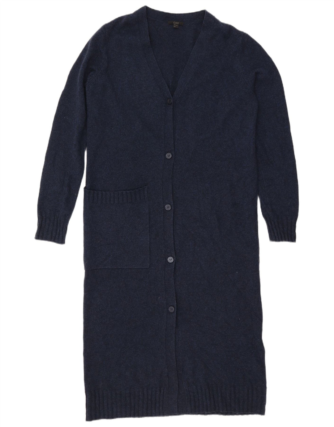 Cos Cardigan long surdimensionné pour femme UK 10 Petite laine bleu marine
