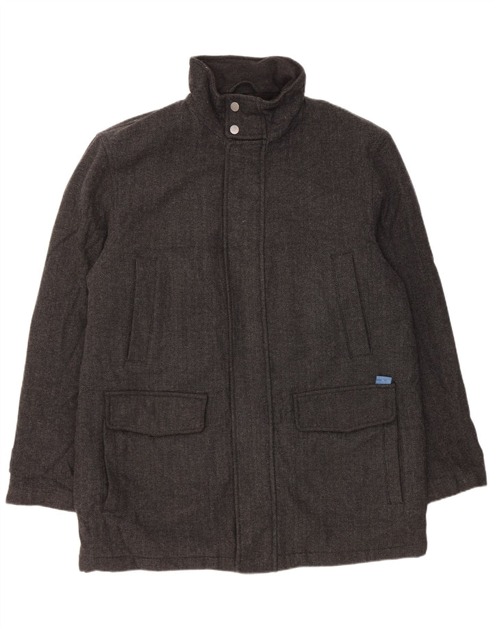 John Lewis Manteau coupe-vent pour homme UK 42 XL Laine à chevrons Gris