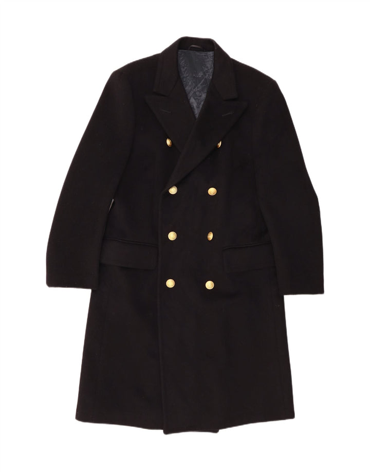 vintage Femmes Double Breasted Manteau IT 52 2XL Noir Classique