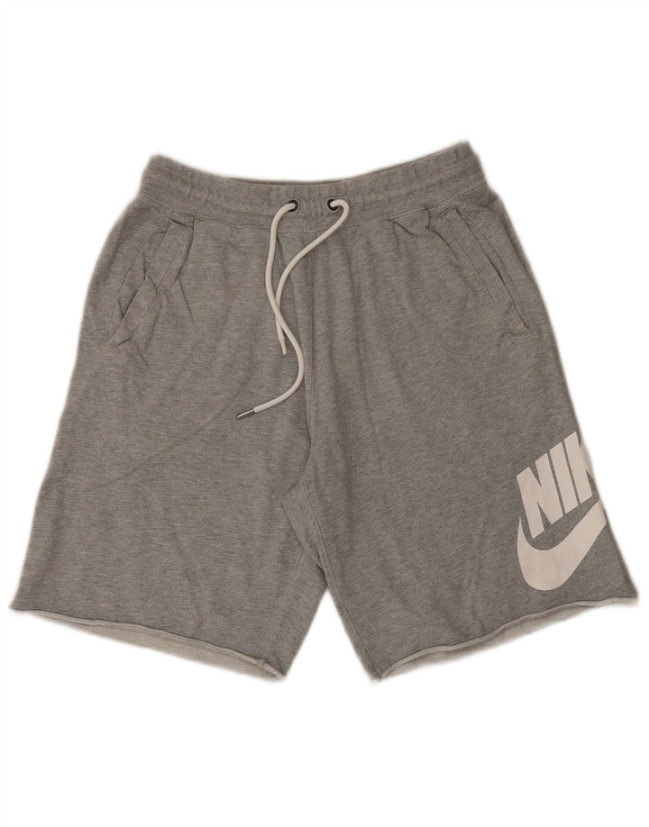 Nike Short de sport graphique en coton moucheté gris moyen