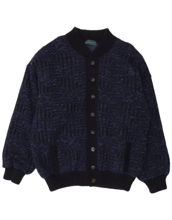 Jockey Pull Cardigan Homme 2XL Laine Mouchetée Bleu Marine