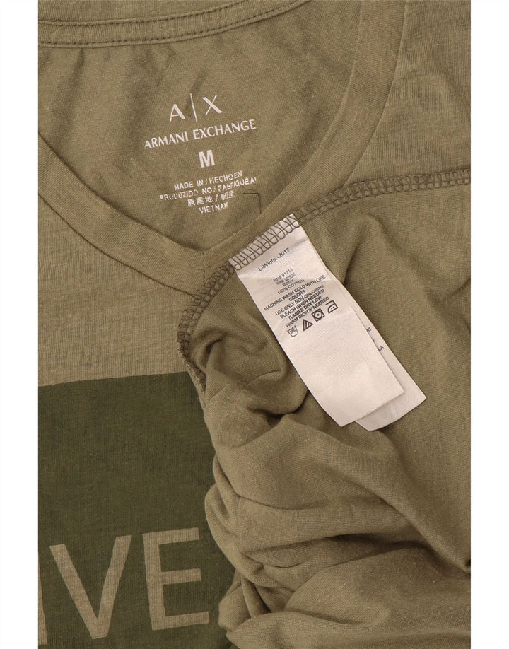 Armani Exchange T-Shirt Graphique Haut Kaki Moyen Coton Homme