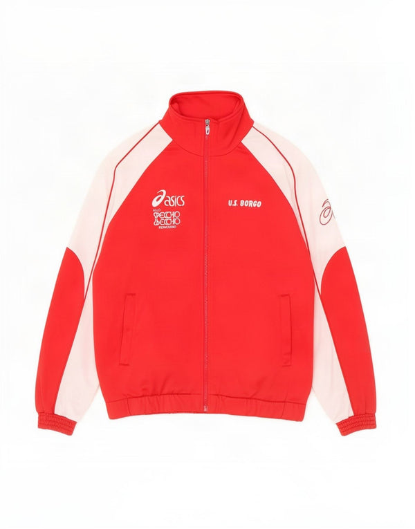 Asics Veste de Survêtement Graphique Homme Rouge Moyen Polyester Colorblock
