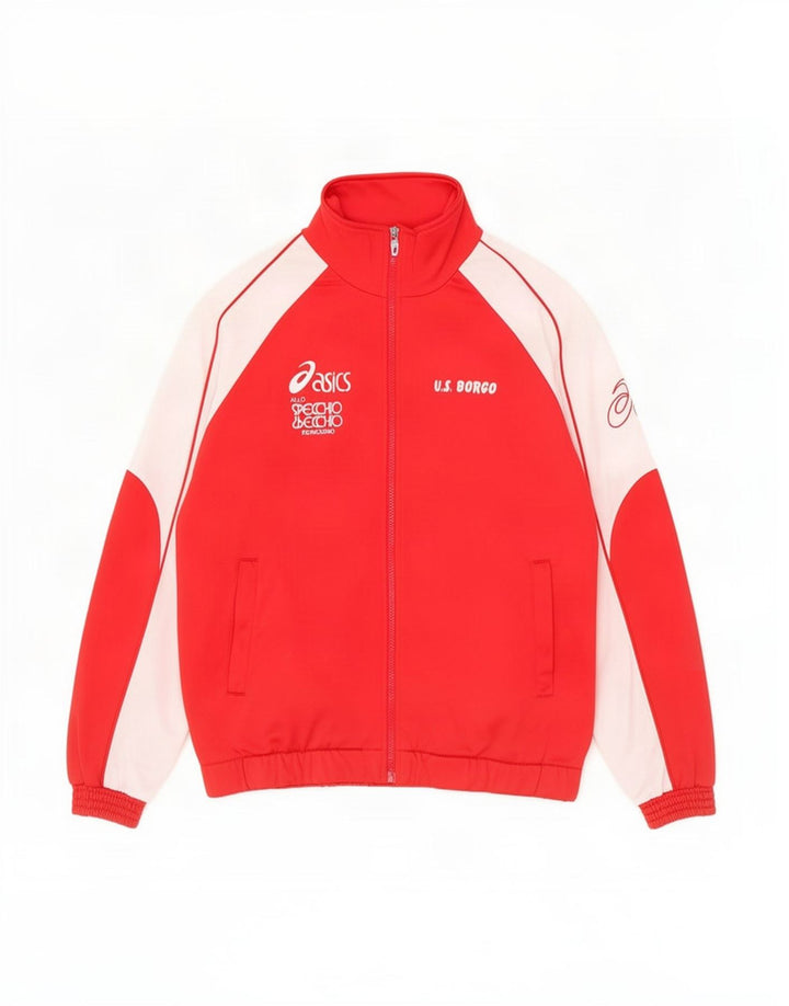 Asics Veste de Survêtement Graphique Homme Rouge Moyen Polyester Colorblock