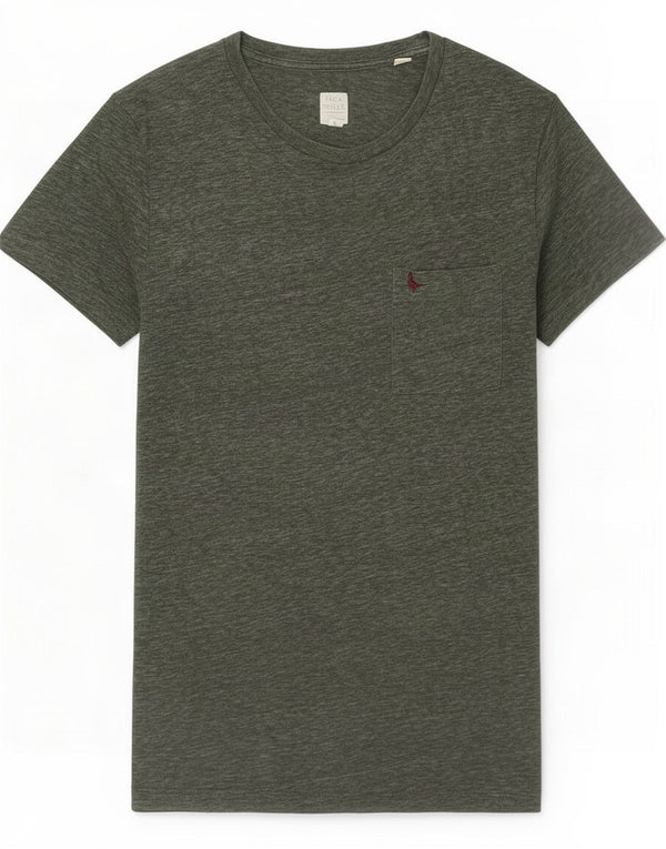 Jack Wills T-shirt pour homme en coton moucheté kaki moyen