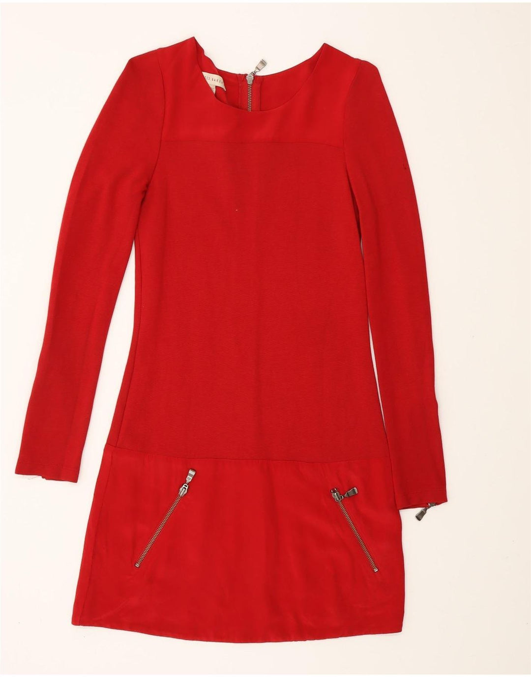 TED BAKER Robe basique à manches longues pour femme Taille 1 XS Rouge