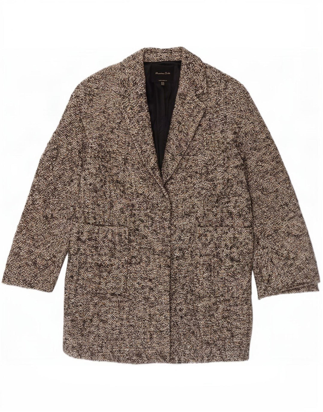 Massimo Dutti Pardessus à manches 3/4 pour femme EU 38 Petit Marron Moucheté