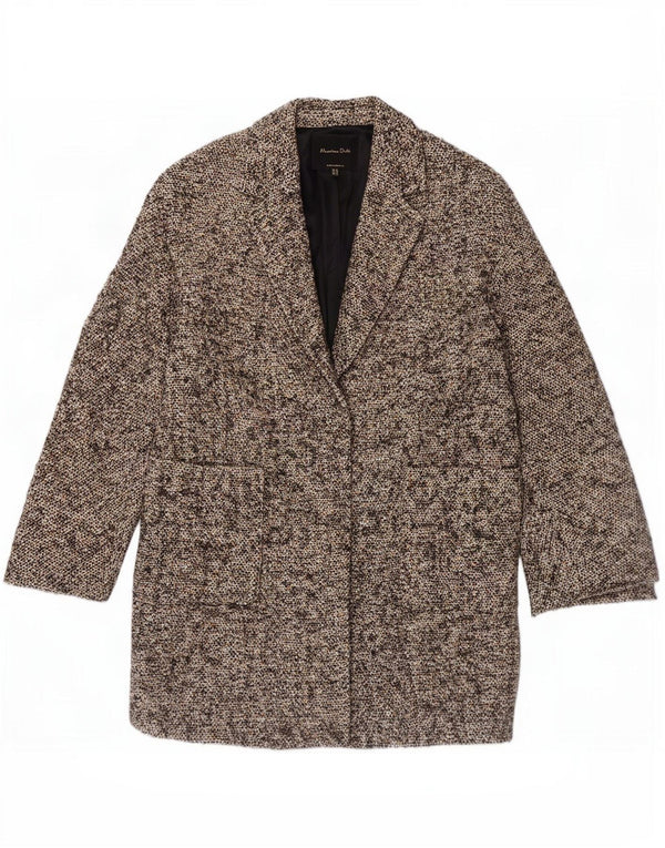 Massimo Dutti Pardessus à manches 3/4 pour femme EU 38 Petit Marron Moucheté