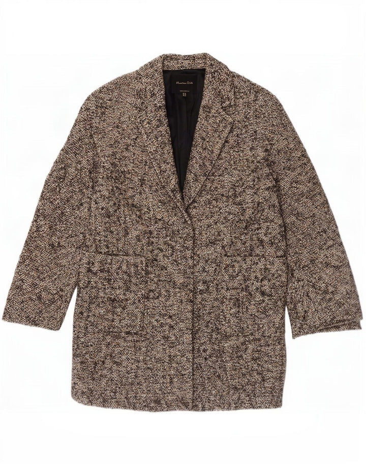 Massimo Dutti Pardessus à manches 3/4 pour femme EU 38 Petit Marron Moucheté