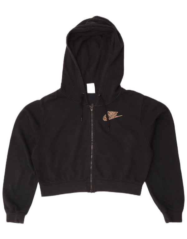 Nike Pull à capuche zippé surdimensionné pour femme UK 6 XS Noir