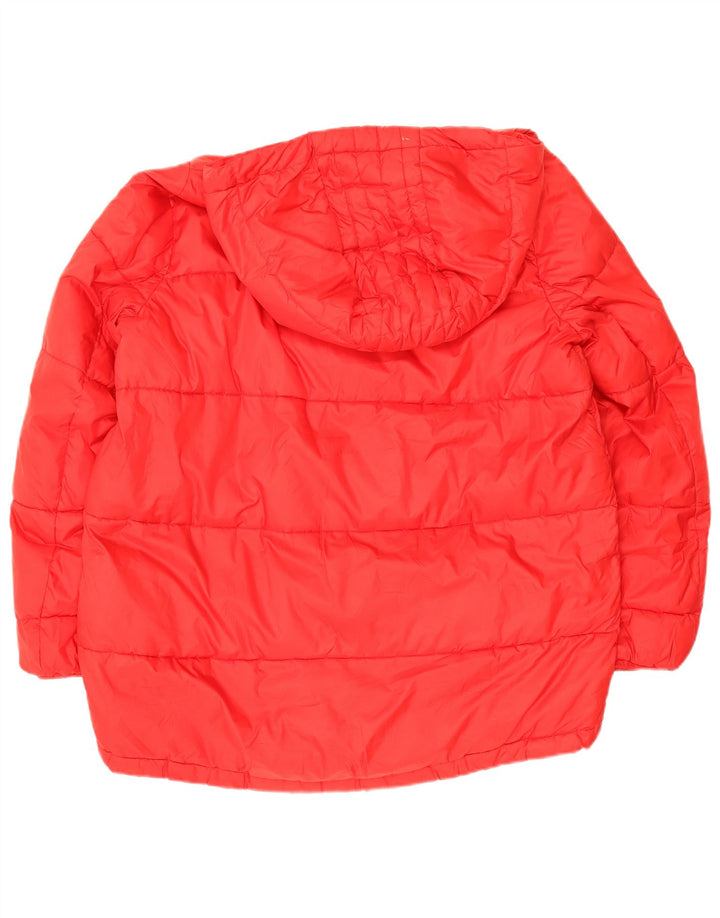 Zara Femme Trafaluc Veste matelassée surdimensionnée à capuche UK 14 Rouge moyen