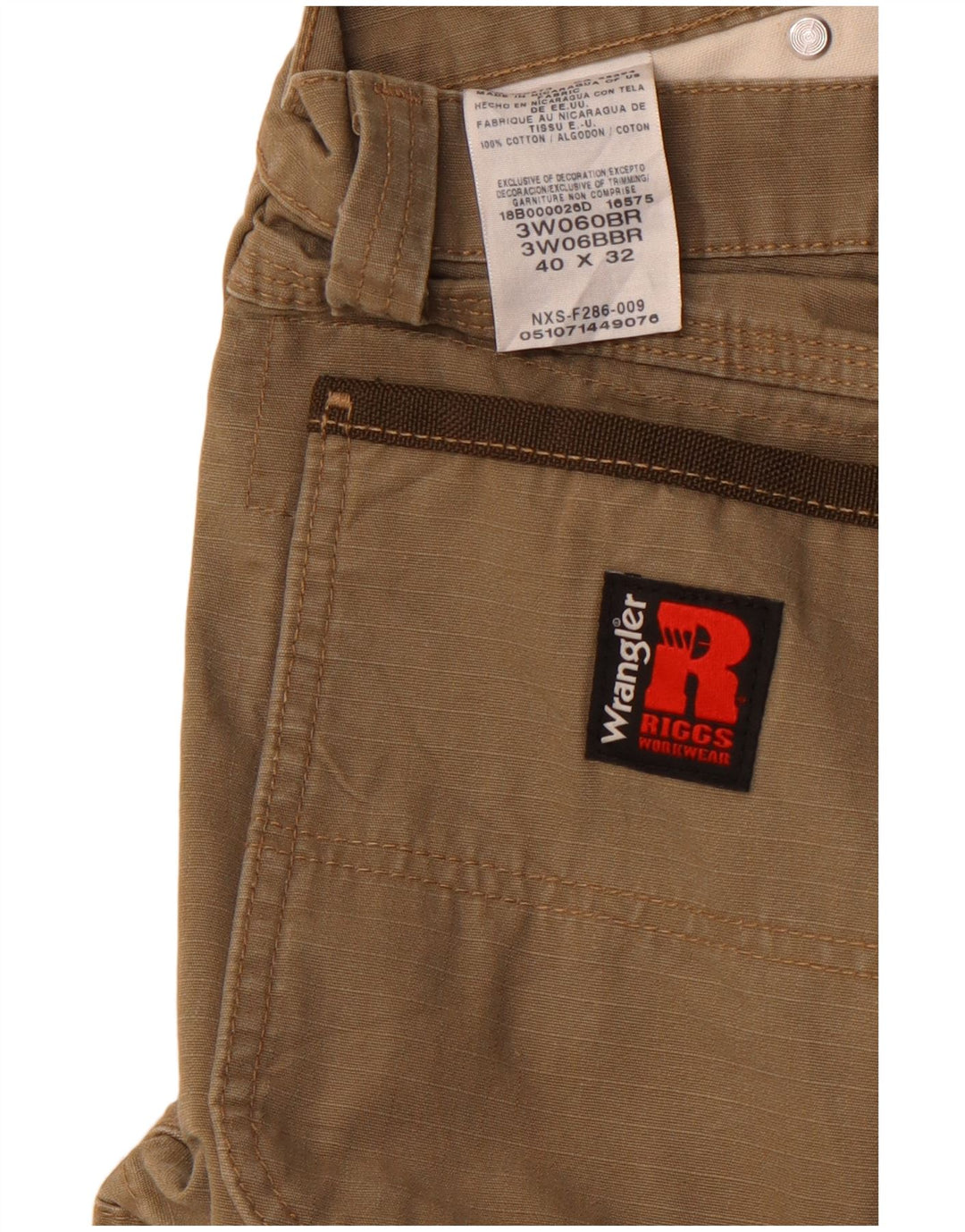 WRANGLER Pantalon Cargo Droit Homme W40 L32 Coton Beige