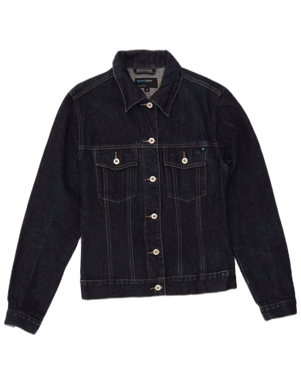 VINTAGE Veste en denim femme EU 38 Coton bleu marine moyen