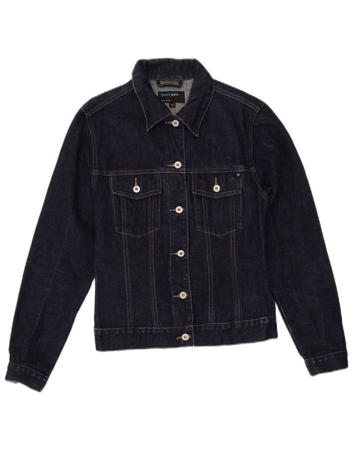 VINTAGE Veste en denim femme EU 38 Coton bleu marine moyen