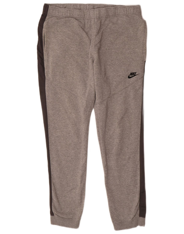 NIKE Pantalon de survêtement pour hommes Pantalon de jogging Large Gris Colorblock Coton