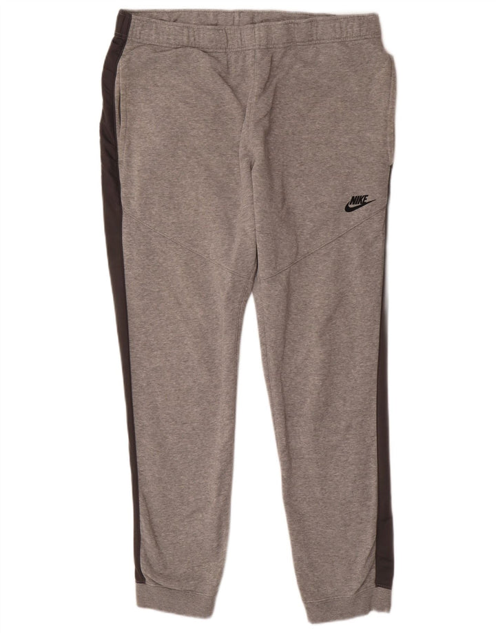 NIKE Pantalon de survêtement pour hommes Pantalon de jogging Large Gris Colorblock Coton