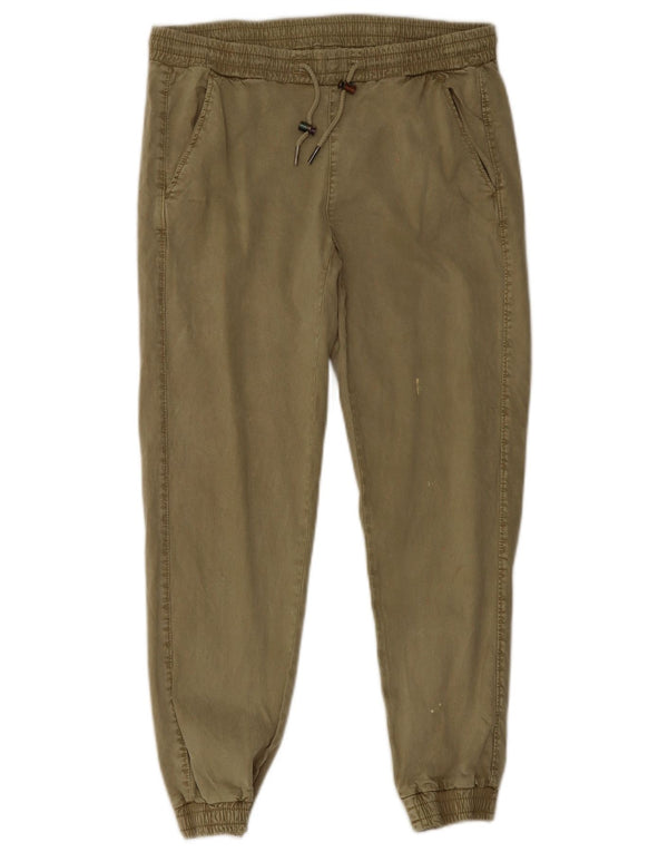 Zara Pantalon de jogging femme Small W26 L26 Kaki Lyocell