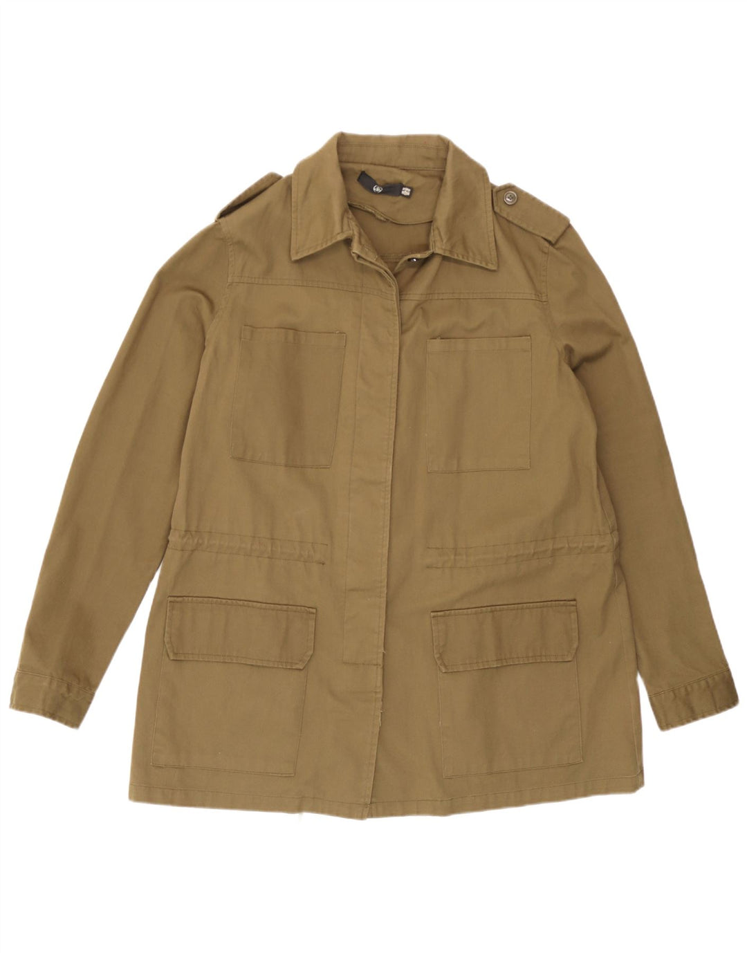 Missguided Veste Militaire Femme UK 14 Large Kaki Coton