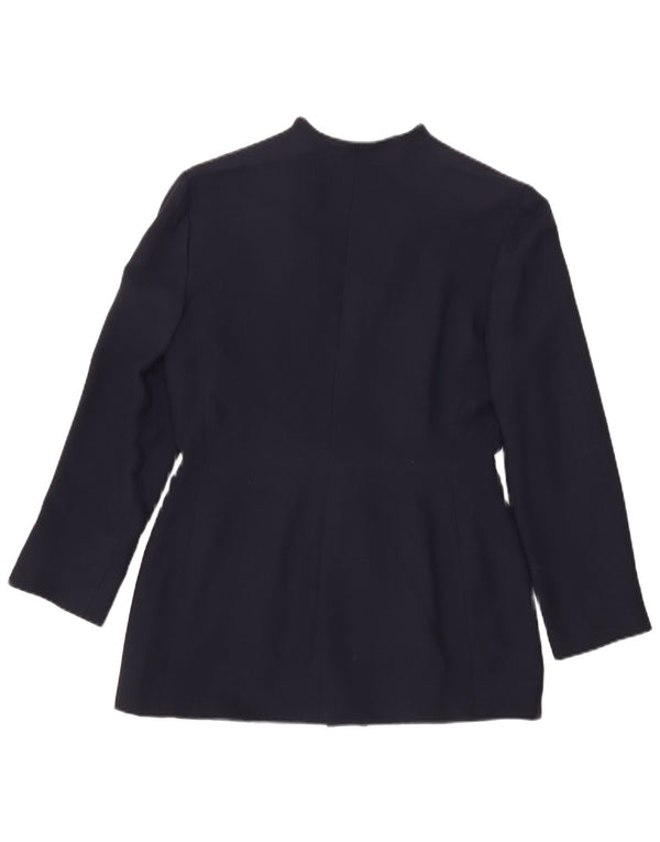 vintage Femme 3 Bouton Blazer Veste IT 46 Grand Bleu Marine Acétate