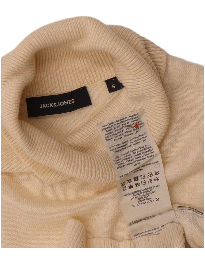 Jack & Jones Pull Col Roulé Homme Petit Blanc Cassé Coton