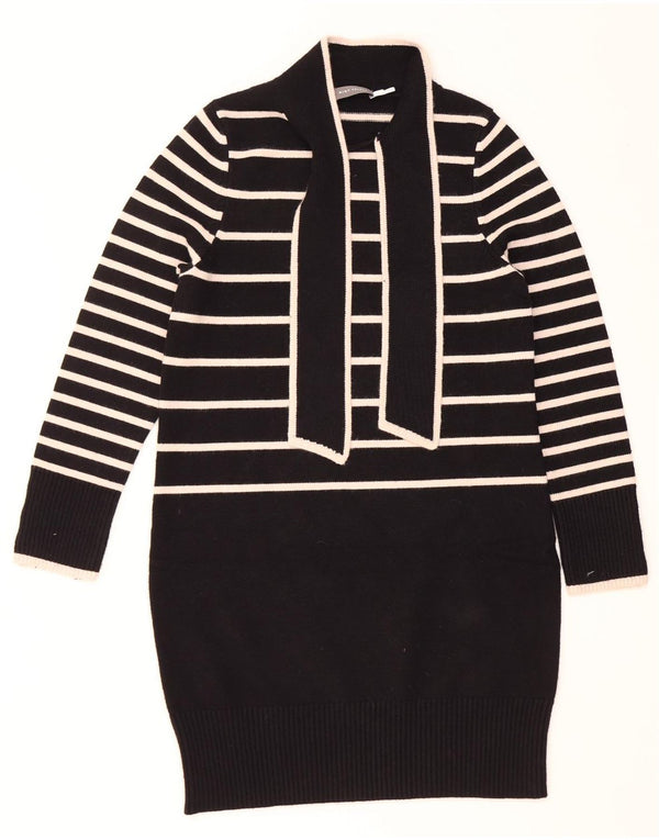 MINT VELVET Robe pull à manches longues pour femme UK 10 Petit noir rayé