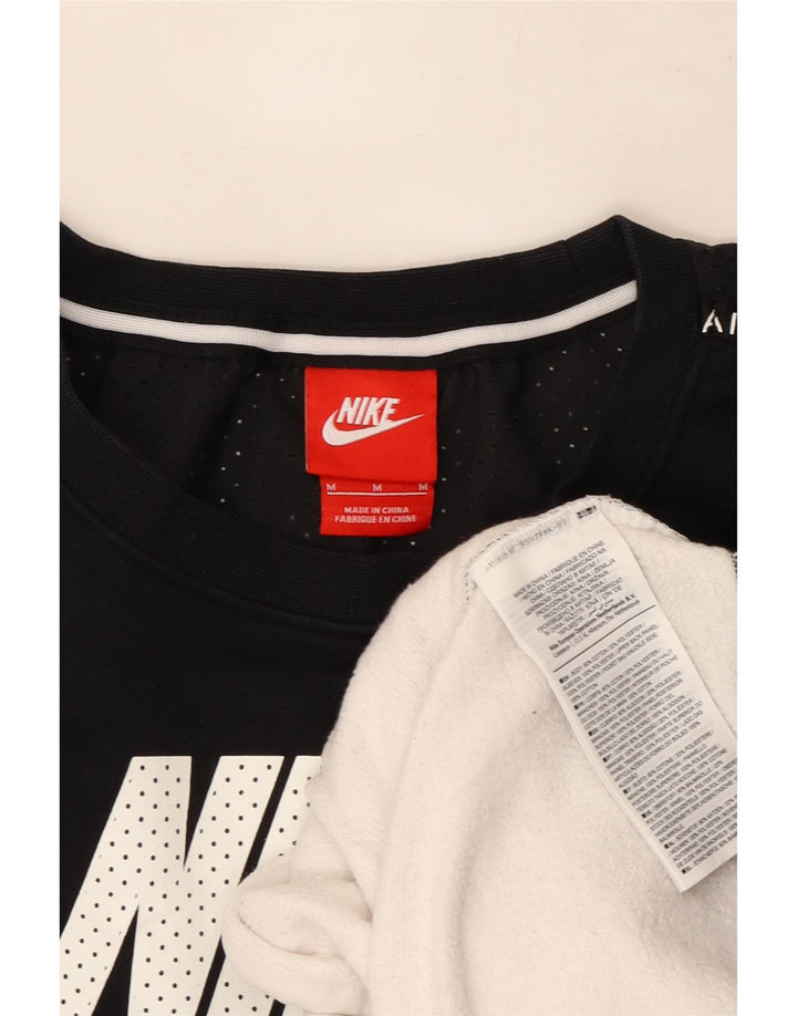 Nike Sweat-shirt graphique en coton color block noir moyen pour homme