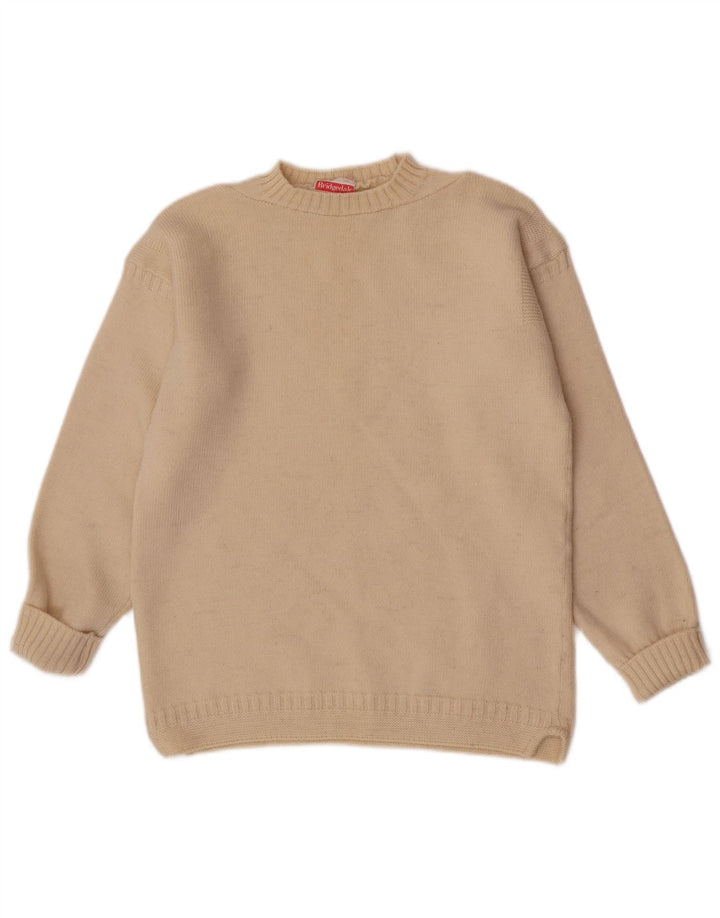 Bridgedale Pull à col rond pour homme EU 38 Petite laine beige