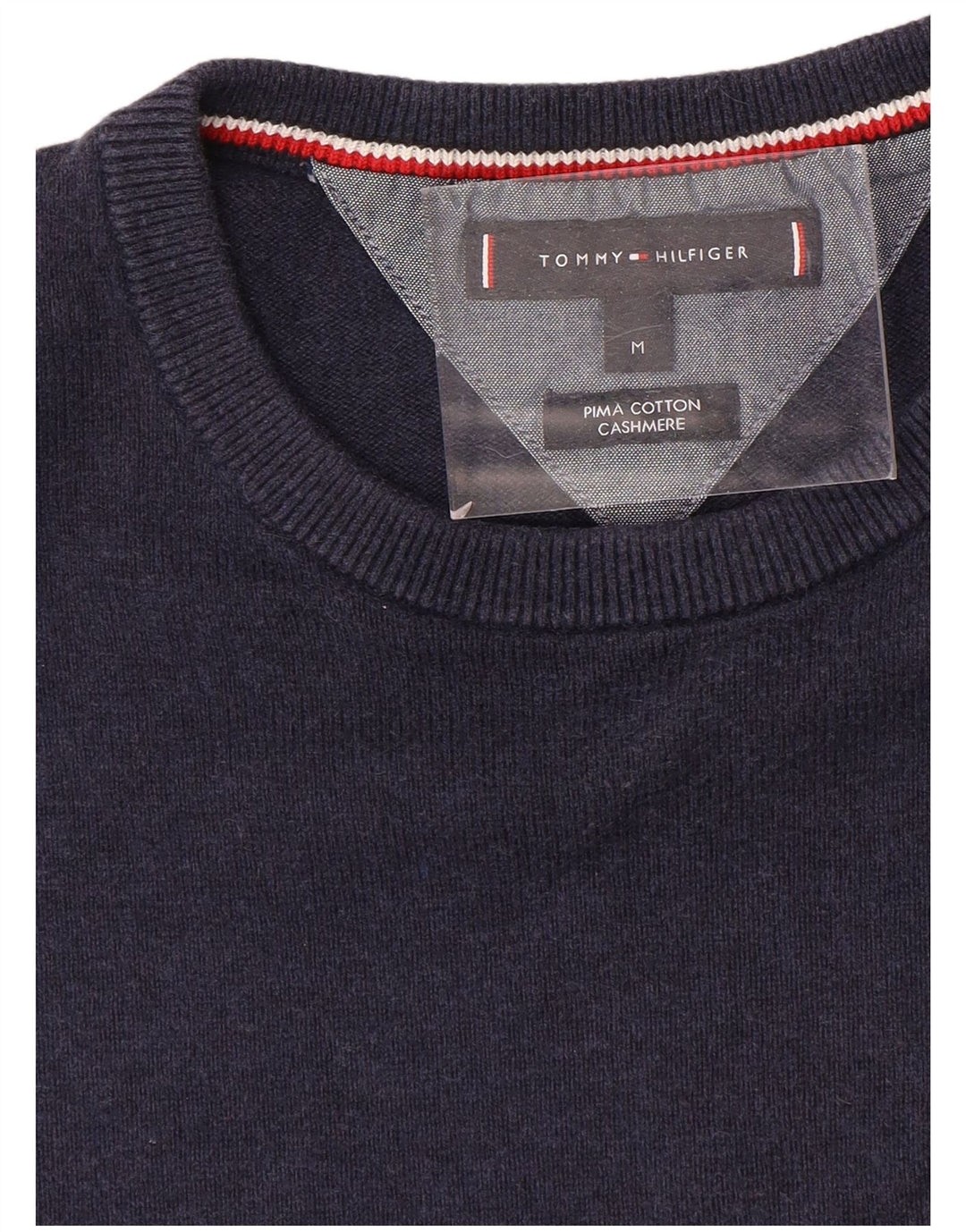 Tommy Hilfiger Pull à col rond pour homme en coton bleu marine moyen