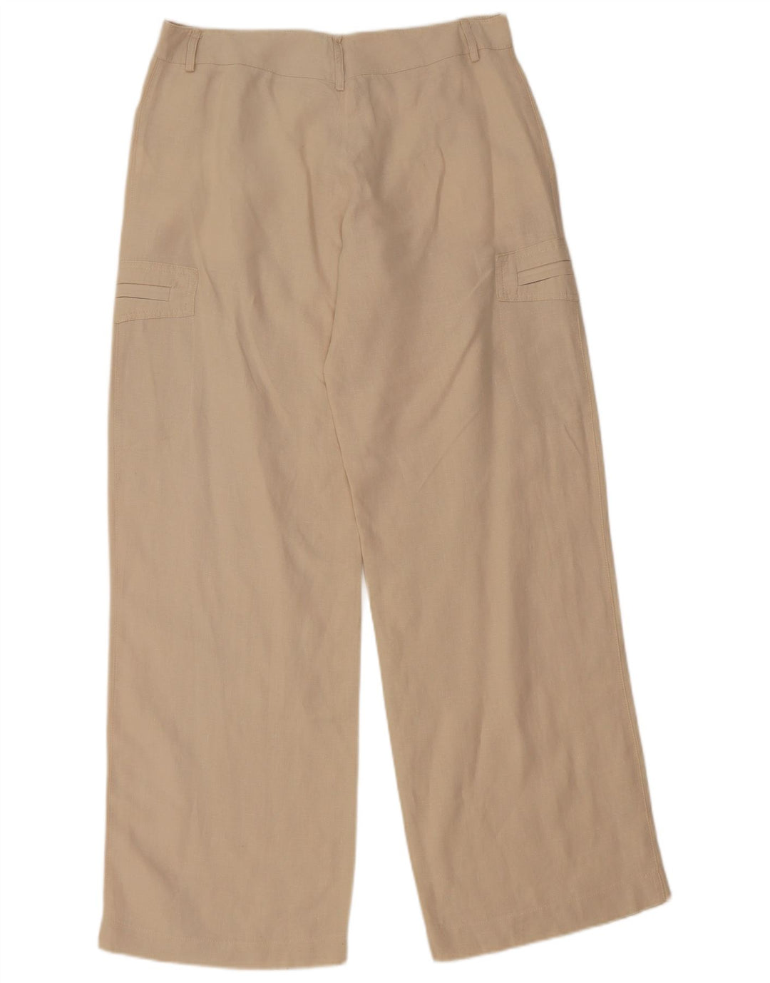 Pantalon Cargo Droit Femme Vintage IT 46 Grand W32 L32 Lin Beige