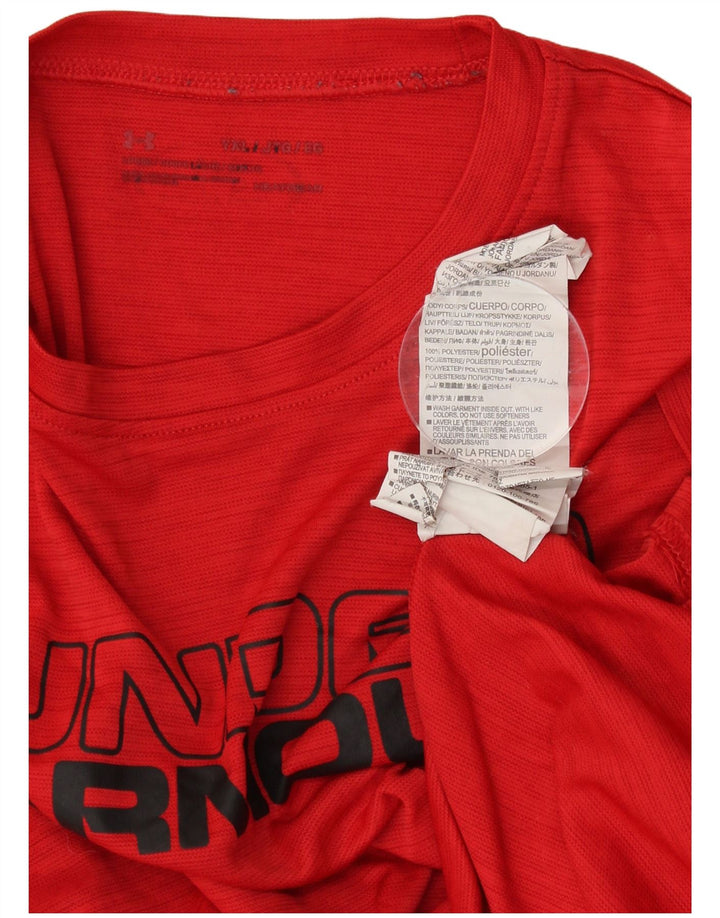 UNDER ARMOUR T-shirt graphique pour garçon 13-14 ans XL Rouge à fines rayures