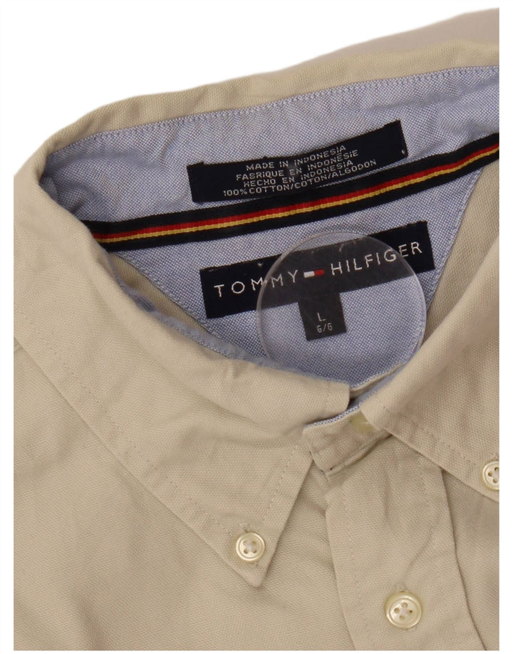 TOMMY HILFIGER Chemise Homme Large Blanc Cassé Coton