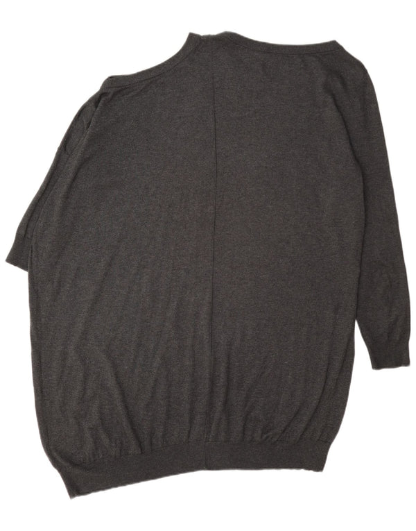 All Saints Pull long à col bateau pour femme UK 10 Small Gris