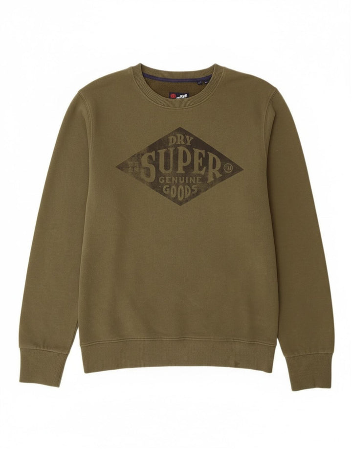 Superdry Homme Graphic Sweatshirt Jumper XL Kaki Coton