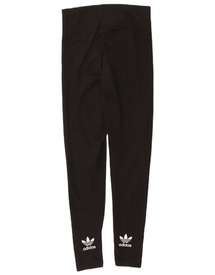 Adidas Leggings graphiques pour femmes UK 14 Large Noir Polyester