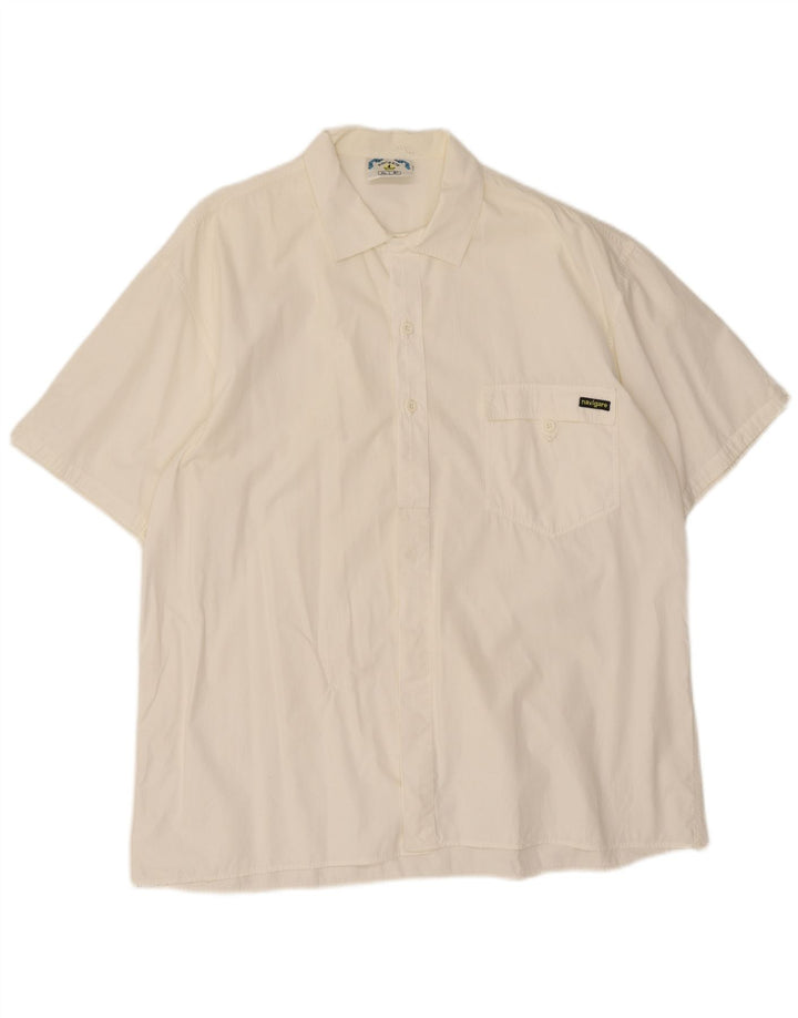 Navigare Chemise à manches courtes pour homme XL Blanc