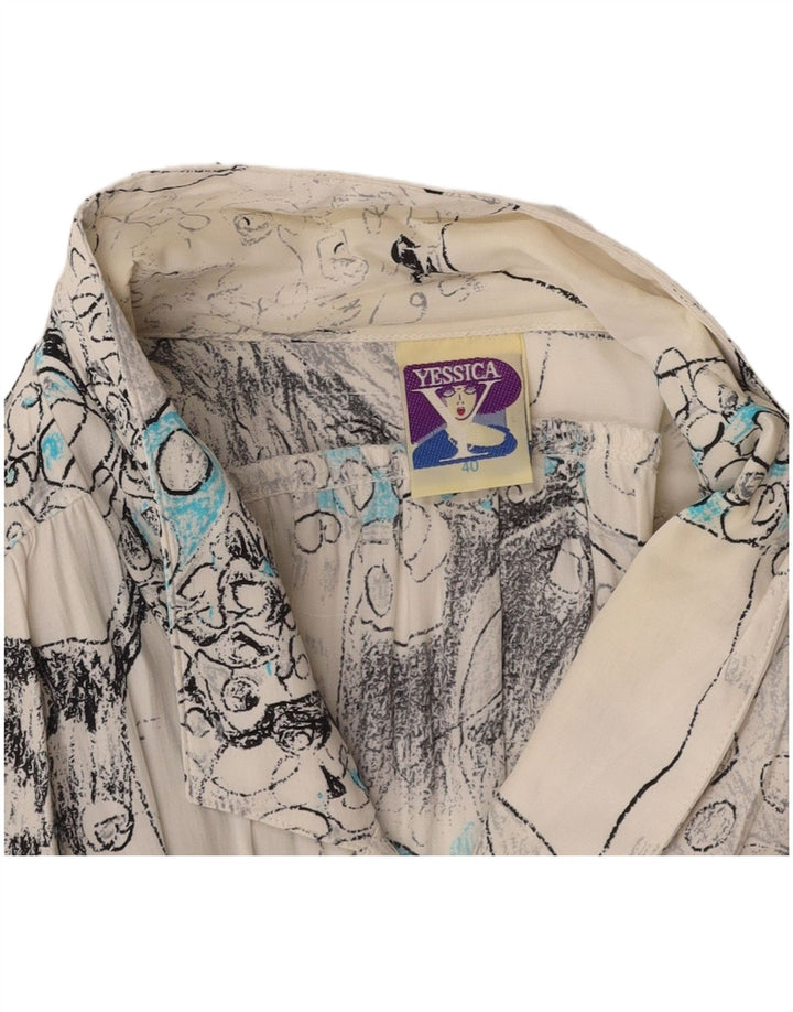 YESSICA Robe trapèze surdimensionnée à motif abstrait pour femme EU 40 Blanc moyen