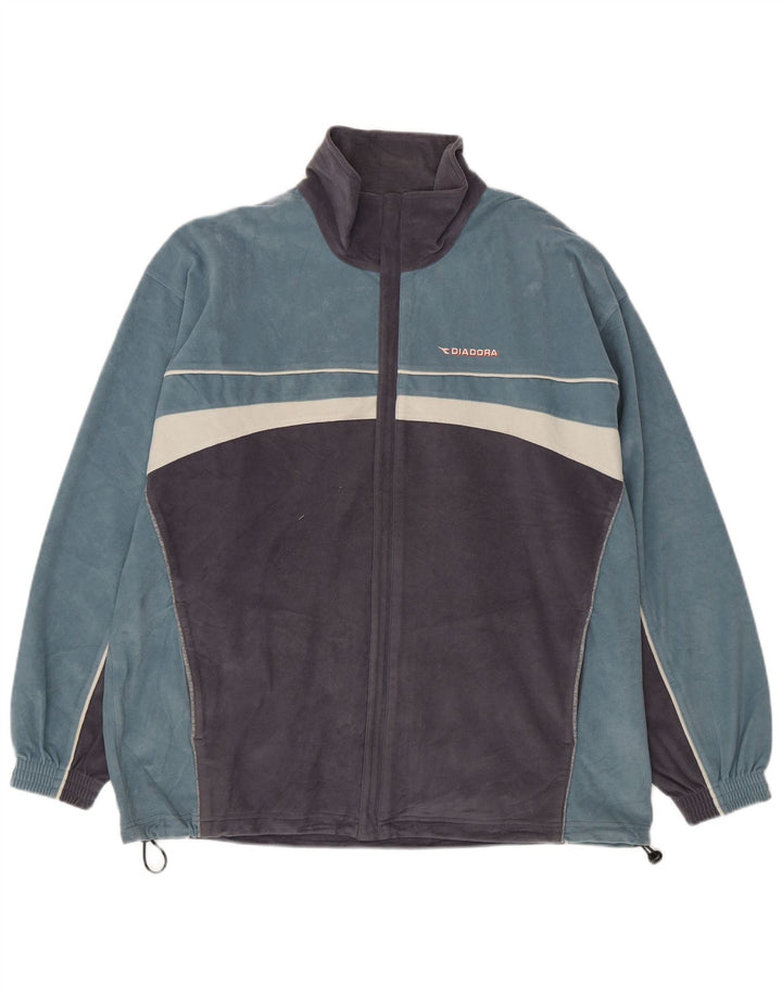 Diadora Veste Polaire Homme UK 42 XL Bleu Colorblock Polyester