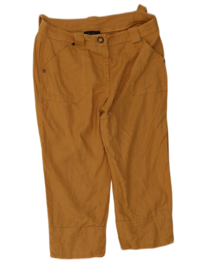 Luisa Spagnoli Pantalon Capri Femme IT 44 Moyen W34 L18 Beige