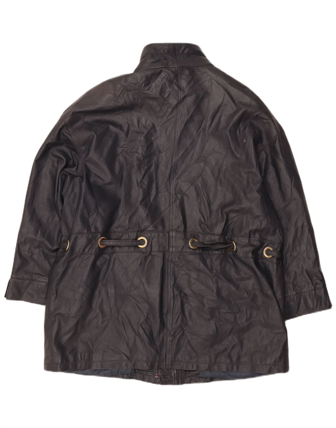 PER ME Veste en cuir pour femme UK 22 2XL Cuir noir