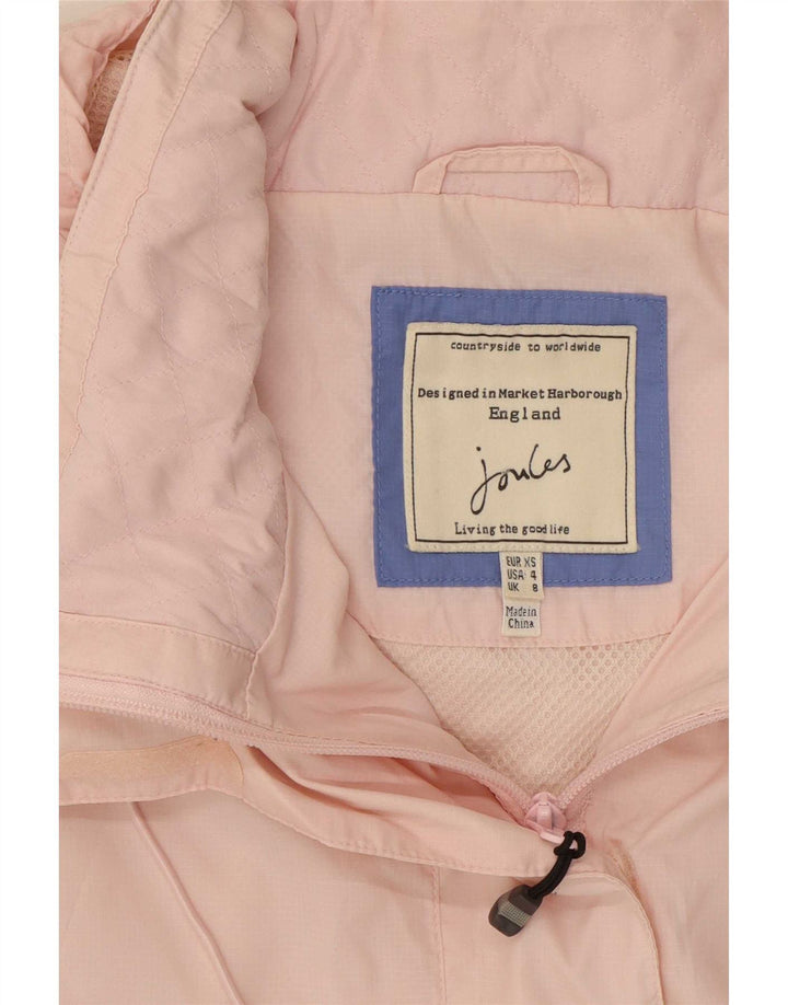 Joules Veste de pluie surdimensionnée à capuche pour femme UK 8 Small Rose