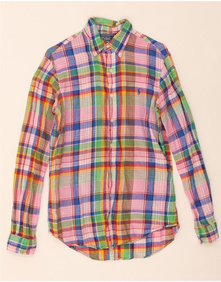 Polo Ralph Lauren Chemise sur mesure pour homme en lin à petits carreaux multicolores
