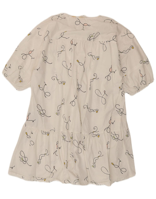 Levi's Robe tente surdimensionnée à motif abstrait pour femme UK 14 Blanc moyen