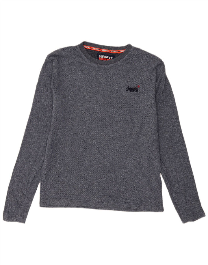 Superdry Top à manches longues en coton bleu moyen |