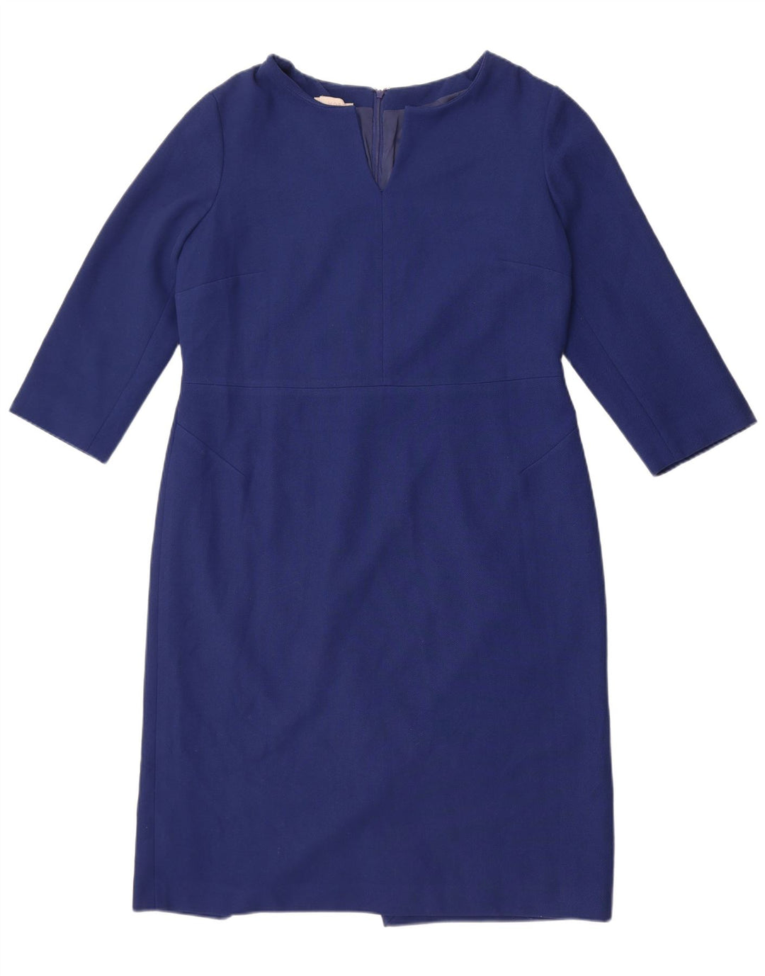 Hobbs Robe fourreau à manches 3/4 pour femme UK 16 Large Bleu Polyester